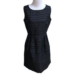 Cynthia Rowley Women's Size 6 Sheath Dress Sparkles Sleeveless Black Striped